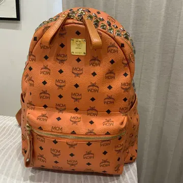 MCM 오렌지 백팩 미디엄