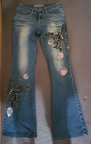 99 Yon Jeans 자수 플레어 팬츠 다크 블루