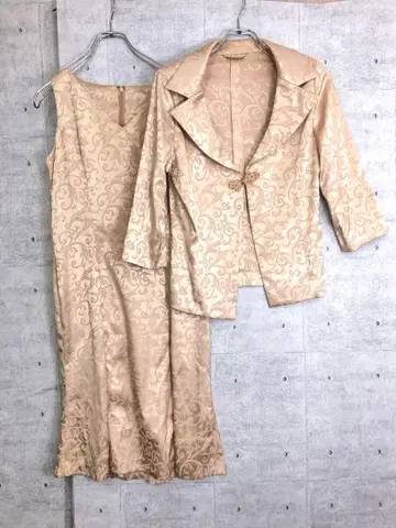 오리엔탈 시크 구제 의류 보태니컬 무늬 원피스 & 차이나 버튼 자켓