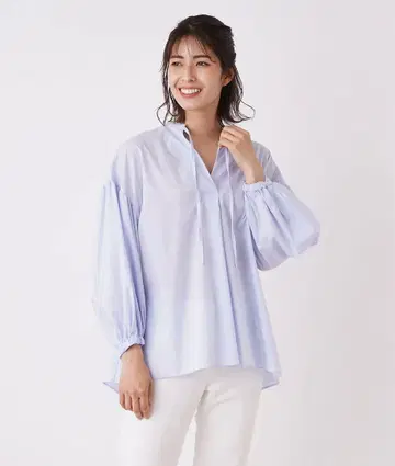 새상품 레리안 리본 스키퍼 블라우스 화이트