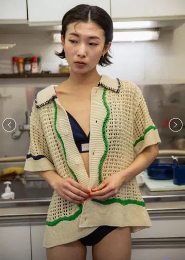 PAMM pamm 흔들리는 행주 메쉬 니트 셔츠 3