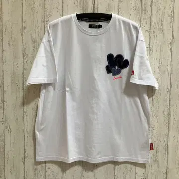 LUXE/R 데님 하트 스티치 반팔 티셔츠