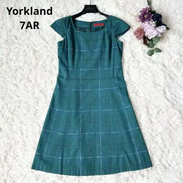 Yorkland 요크랜드 원피스 체크 그린 코튼