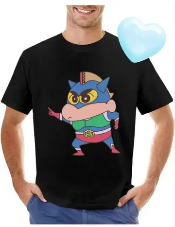 액션 가면 신짱 티셔츠 블랙 4XL