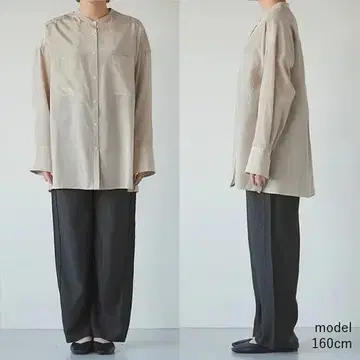 드레스 하프 롱 셔츠 실크 코튼