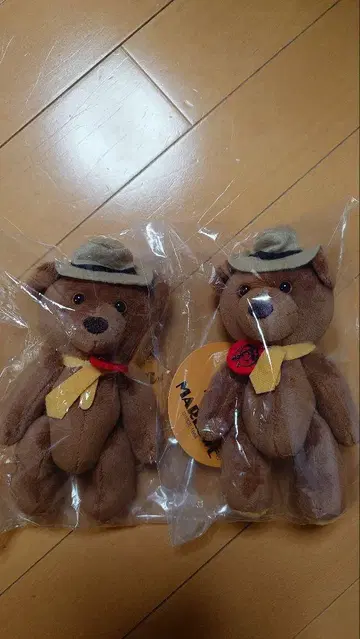 마로우 곰 41주년 기념 봉제 인형 2종 세트 비커 푸딩