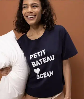 PETIT BATEAU 박스 티셔츠 반팔 네이비 M