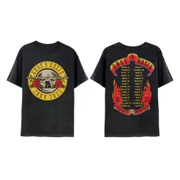 Guns N' Roses 2025년 ture 티셔츠 XL