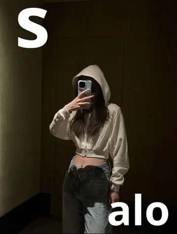 Alo Yoga CROPPED HOODEE (크롭 후디) 그레이 S