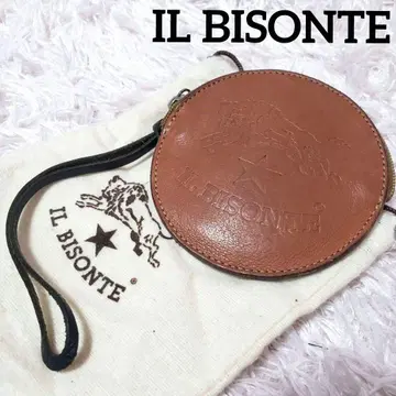 IL BISONTE 일비종떼 빅 로고 원형 가죽 코인 케이스 새상품급