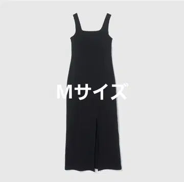 searoomlynn FIT 패드 RIB 스퀘어 드레스 블랙 M 사이즈