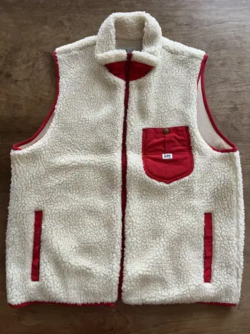 Lee Outerwear 플리스 베스트 크림/레드
