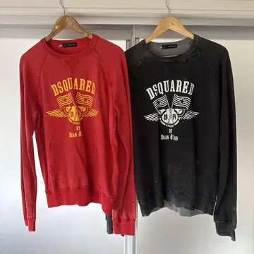 DSQUARED 크루넥 트레이닝복 빈티지 가공 2종 세트