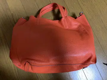 바나나리퍼블릭 오렌지 가죽 토트백 숄더 스트랩 포함