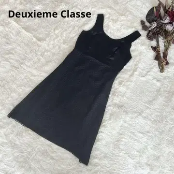 실크 100% DEUXIEME CLASSE 슬리브리스 드레스 블랙