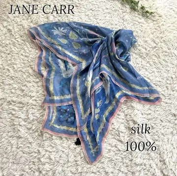 JANE CARR / 제인 카 실크 대형 스카프 이탈리아제 올 패턴