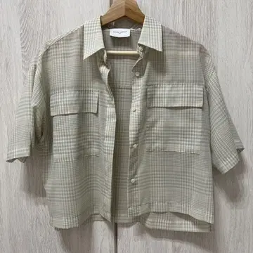 UNITED ARROWS 체크 무늬 반팔 셔츠 미사용