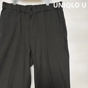 유니클로 유니클로 U 와이드 핏 테이퍼드 팬츠 L 다크 그레이