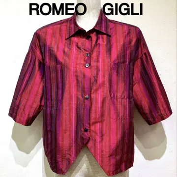 ROMEO GIGLI 스트라이프 반팔 셔츠