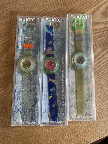 Swatch Scuba Diving 200m 고무 벨트 3개 세트
