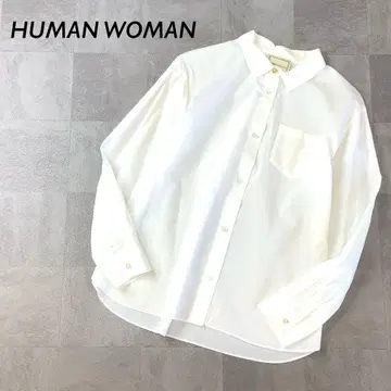 새상품급 HUMAN WOMAN 골드 버튼 턱 디자인 셔츠