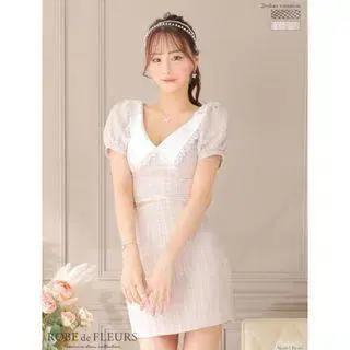 ROBE de FLEURS 퍼프 슬리브 미니 드레스