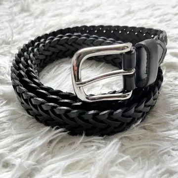 컨디션 최상 ships 웨빙 가죽 메쉬 벨트 일본제 블랙 M