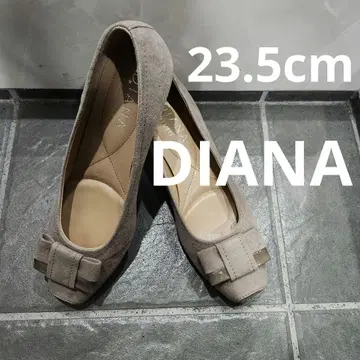 DIANA 베이지 리본 포함 플랫 슈즈 23.5cm