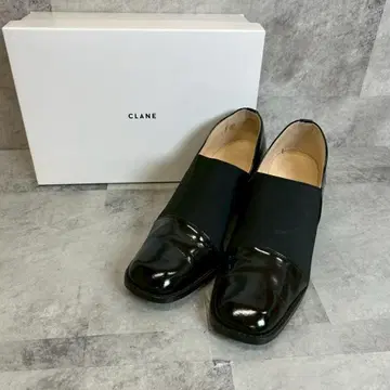 CLANE 청키 힐 가죽 신발 펌프스 블랙 37 RG56