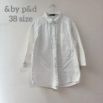 &by p&d [38] 화이트 셔츠 7부 소매 캐주얼 세련된 라프