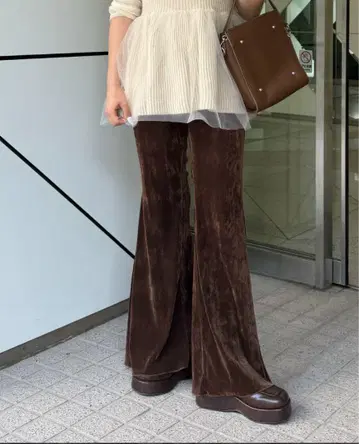 Kastane 튤 벨로아 팬츠 안감 없음 size0