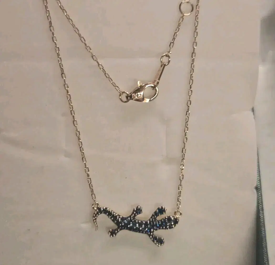 14k Blue Diamond Lizard Necklace (Price Reduced)