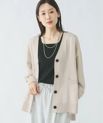 글로벌 워크 스키레이 사라사라 V넥 가디건 긴팔