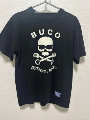 리얼 맥코이/BUCO 스컬&피스톤 프린트 티셔츠 사이즈 36(M)