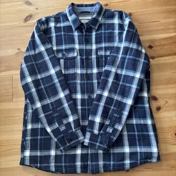 L.L.Bean 네이비 계열 체크 긴팔 플란넬 셔츠 퀼팅 셔츠