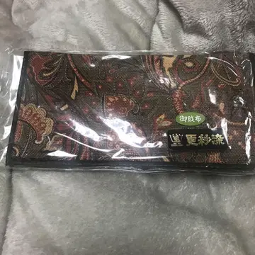 사라사 염색 꽃무늬 장지갑 브라운 계열