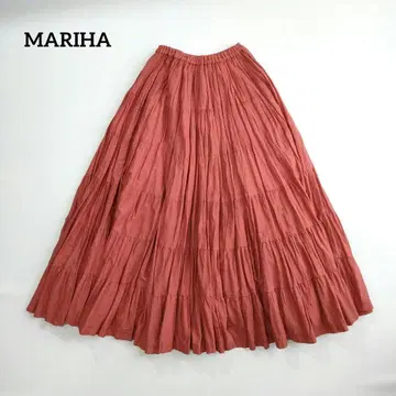 MARIHA 마리하 초원의 무지개 스커트 티어드 롱 오렌지 계열