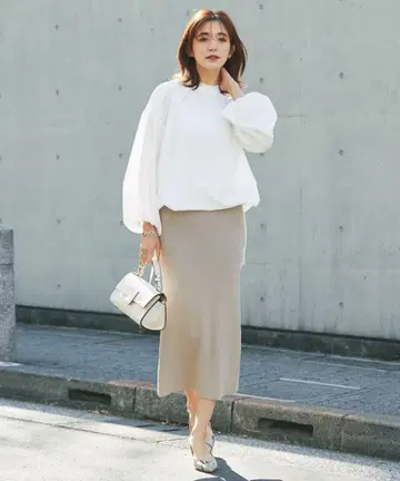 리브 스트레이트 스커트 38 베이지 리브 드와 RIVE DOROITE
