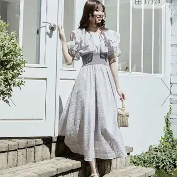 MAJESTICLEGON 더블 컬러 코르셋 원피스 M