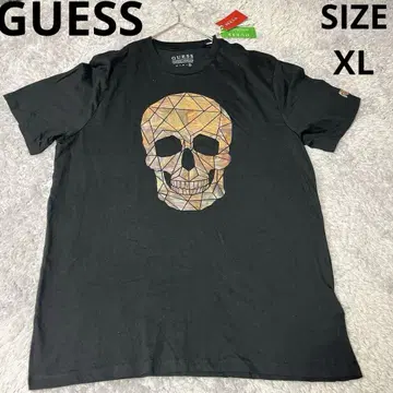 새상품 GUESS 게스 블랙 스컬 티셔츠 반팔 사이즈 XL