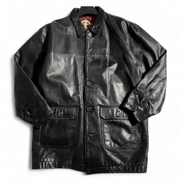 90s The Worlds Trust Label 가죽 코트 한국제