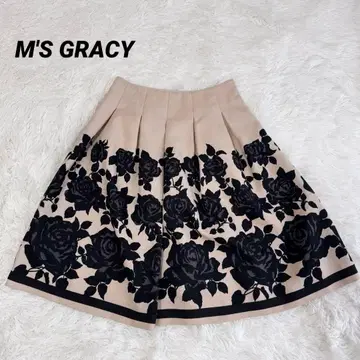 M'S GRACY 엠즈 그레이시 꽃무늬 박스 플리츠 스커트 36