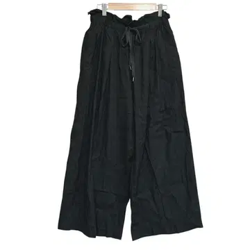 이지 팬츠 와이드 팬츠 블랙 [L~XL] 마 혼방 일본제 여성용