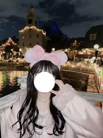 디즈니 머리띠 핑크 모코모코