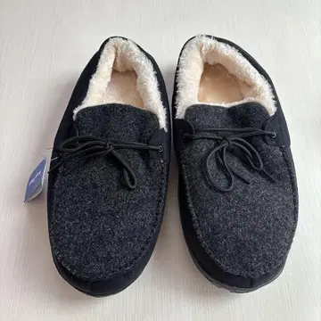 룸슈즈 모카신 보아 슬리퍼 겨울용 블랙 29.5cm