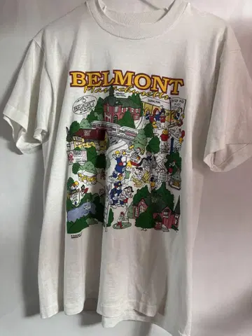BELMONT 벨몬트 티셔츠 93년산 구제 의류 빈티지 싱글 스티치