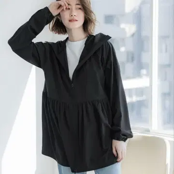 coca UV 차단 UV 차단 개더 후드티 블랙 M 사이즈