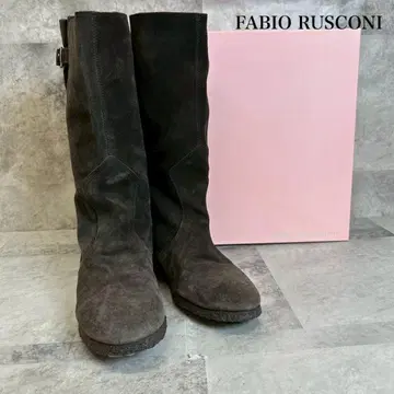 FABIO RUSCONI 엔지니어 가죽 부츠 36.5 브라운 RG58
