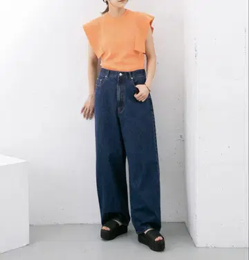 KBF 보이쉬 데미지 데님 네이비