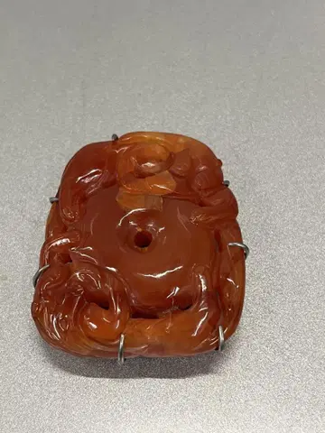 앤티크 오비 고정 띠 마노 조각 일본 정통의상 소품